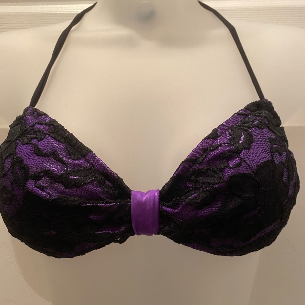 Satin & lace 2-piece bikini - Picture 2 of 7